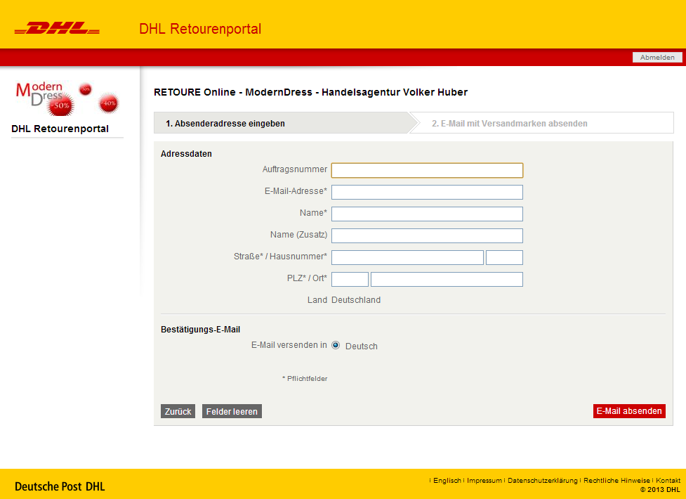 Dhl Retourenschein Zum Ausdrucken Kostenlos / Gutschein ...