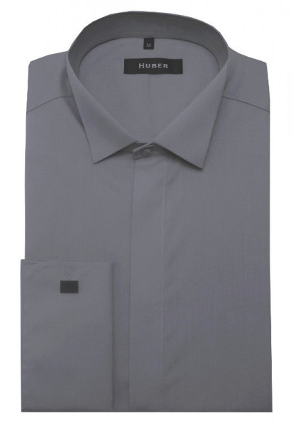 HUBER Smoking Hemd grau hellgrau Regular Fit HU-0024