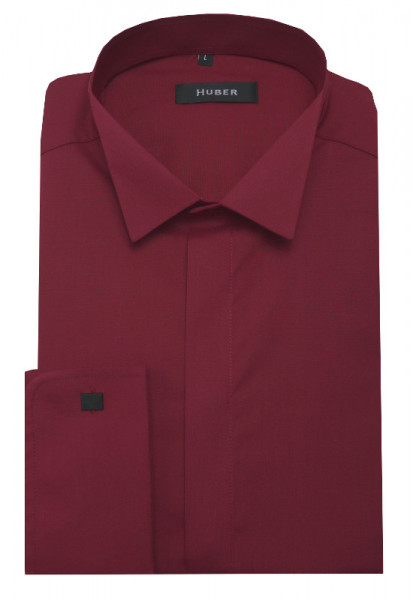HUBER Smoking Hemd weinrot HU-0026 Regular Fit