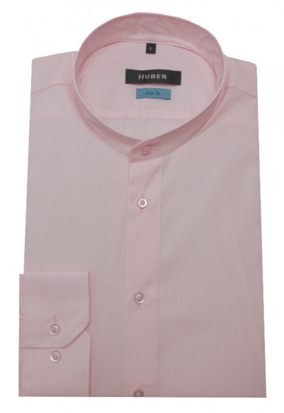Slim Fit Stehkragen Hemd rosa-ton bügelleicht von HUBER