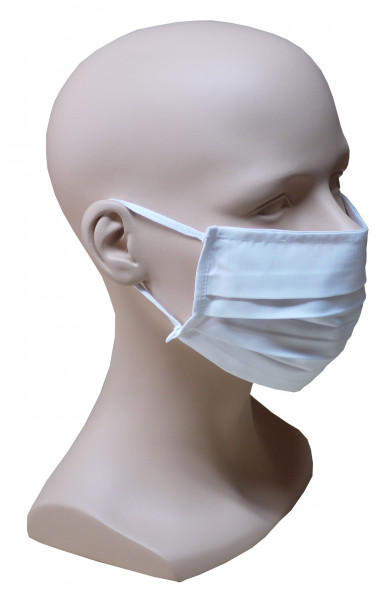 1 Stück Gesicht Mund Nase Behelfs Maske weiß feine Baumwolle waschbar HU-8000
