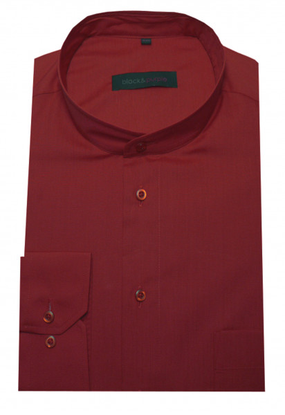 Stehkragen Hemd rot bügelleicht BP-0020 Regular Fit