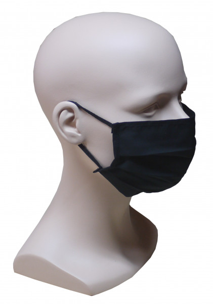 5 Stück im Set Gesicht Mund Nase Maske schwarz Baumwolle 2-lagig waschbar HU-8007