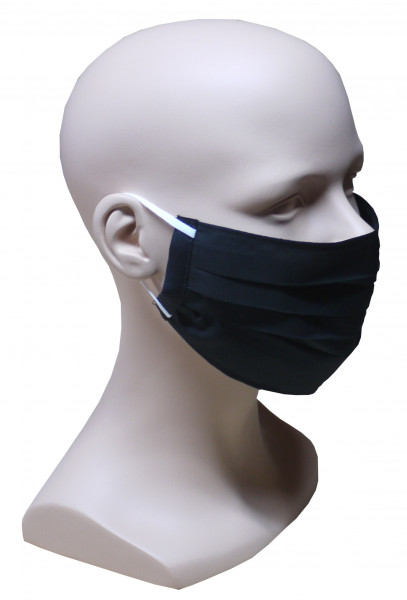 Gesicht Mund Nase Maske schwarz Stoff Sommer 1-lagig waschbar HU-7101