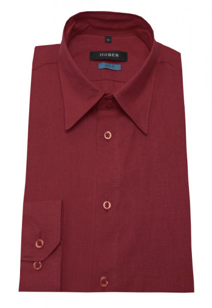 Leinen Hemd rot weinrot Slim Fit von HUBER