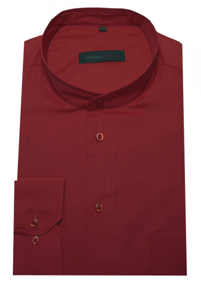 Stehkragen Hemd rot bügelleicht BP-0020 Regular Fit