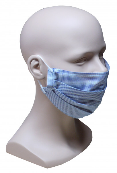 Gesicht Mund Nase Maske weiß Musternavy feiner Stoff Sommer 1-lagig waschbar HU-7110