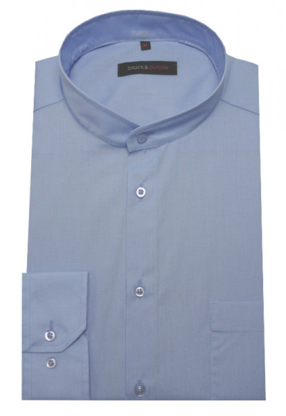 Stehkragen Hemd hellblau bügelleicht BP-0002 Regular Fit