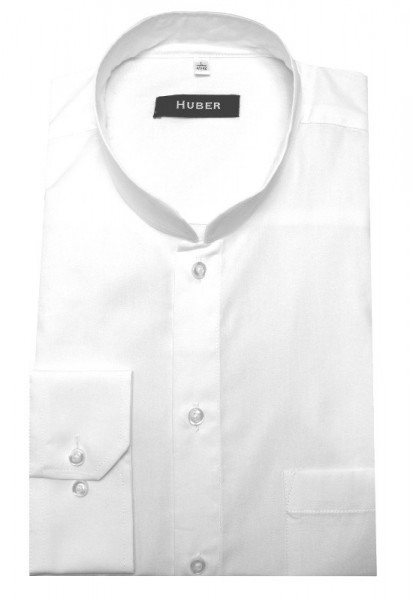 HUBER Asia-Stehkragen Hemd weiß HU-9035 Regular
